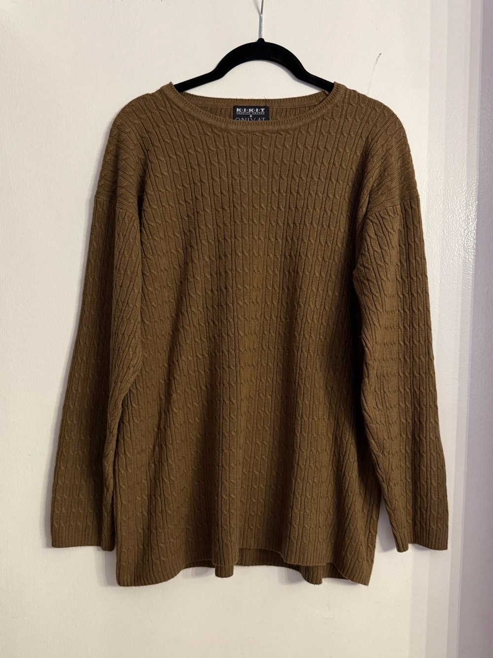 Kikit by Maurice Sasson Brown Cable Knit Sweater